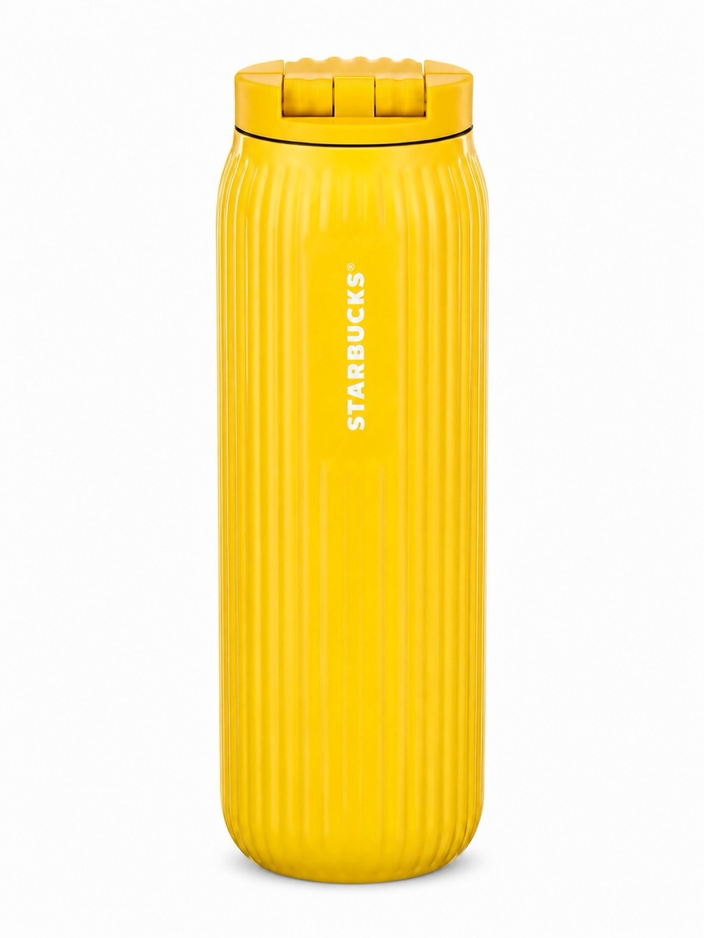 Starbucks 2025 Spring Collection Yellow Pleated Insulated Tumbler 16 oz